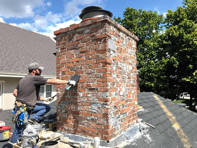 Completed chimney rebuild by Downey Chimney Sweep in Downey, CA
