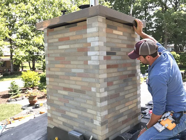 Downey Chimney Sweep completing a modern chimney remodel in Downey, CA