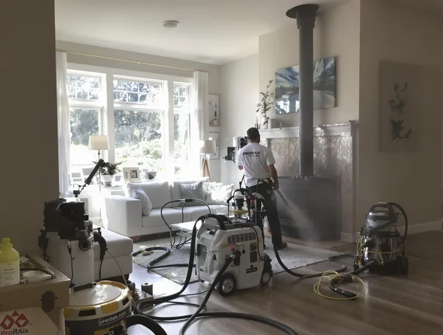 Soot removal service by Downey Chimney Sweep for a fireplace in Downey, CA